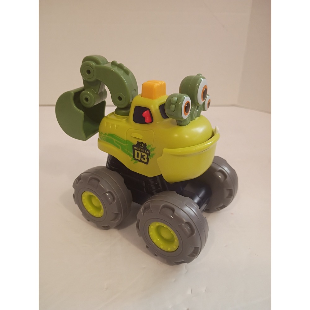 Monster 03 Excavator Truck Toy Green Yellow Monster Digging Arm Interactive Toy